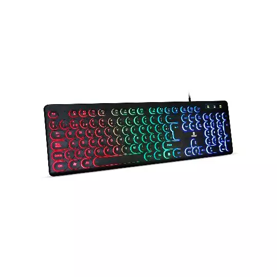 LM-Teclado USB Iluminado RGB, Teclas Circulares, Retro BROBOTIX 963098