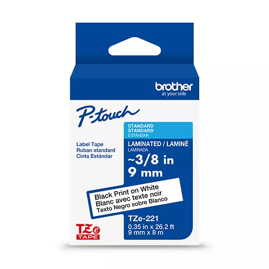 Cinta Brother negro/blanco p/rot. 1 pza brother p/pt-300/310b/330/530/1100/1200/