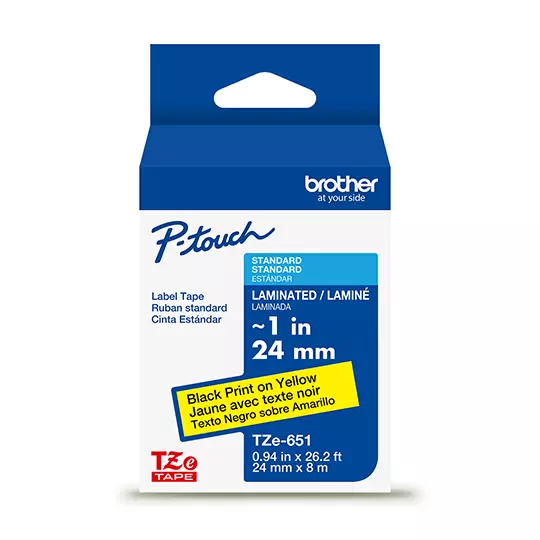 Cinta Brother negro sobre amarillo TZE651G