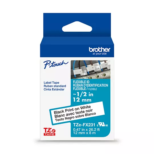 Cinta Brother TZEFX231G laminada flexi.