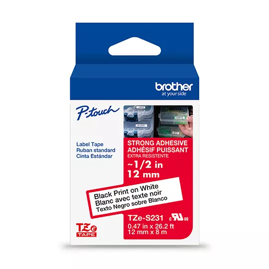 Cinta Brother negro sobre blanco TZES231G