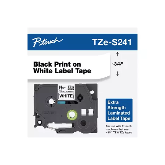 Etiqueta blanca continua laminada sobre negro.