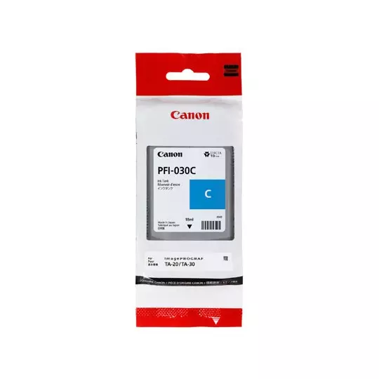 Cartucho Canon para tinta PFI-030 cyan.