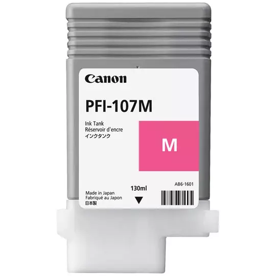 Tanque de tinta Canon PFI-107 magenta.