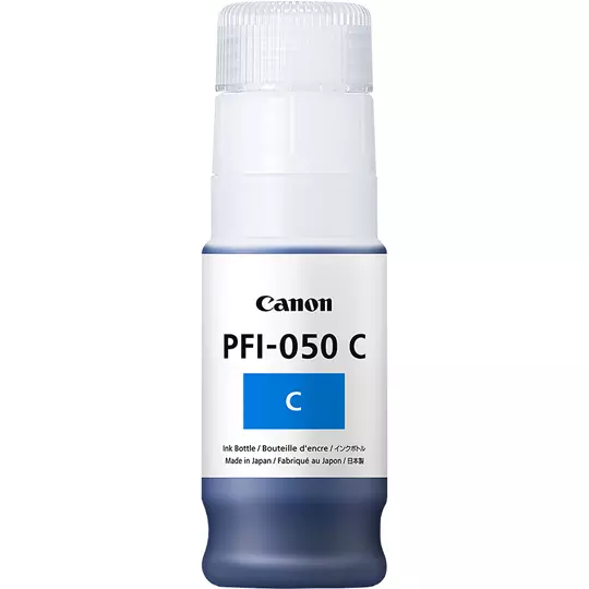 Tinta Canon PFI-050 cyan.