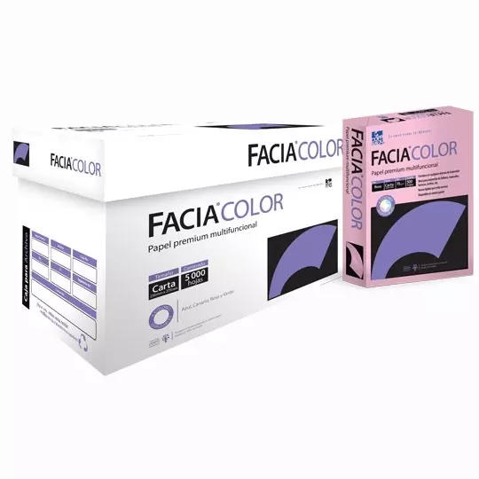 Caja de papel bond Facia Color tamaño carta color rosa 75gr