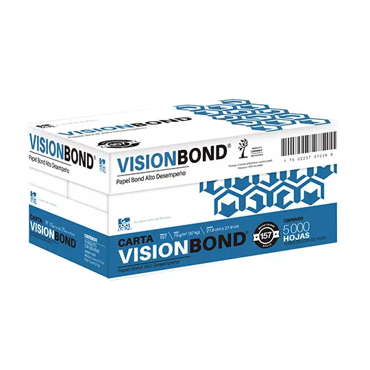 Caja de papel bond Vision tamaño carta 97% de blancrua 75gr.