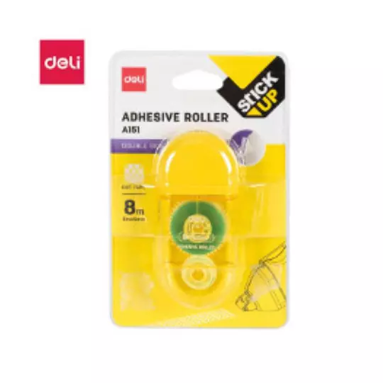 LM-Cinta adhesiva en aplicador, Deli 6mm x 8m, caja con 24 pz.