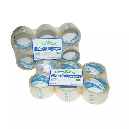 Cinta de empaque transparente Devek 48 mm x 50 m,  6 pz