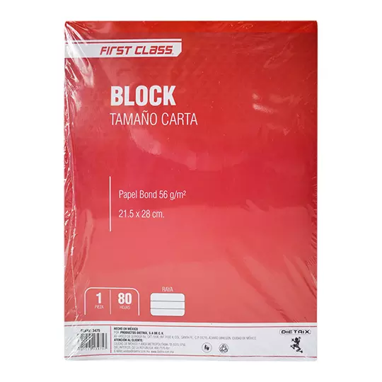 Block Dietrix tamaño carta rayado 80 hojas.