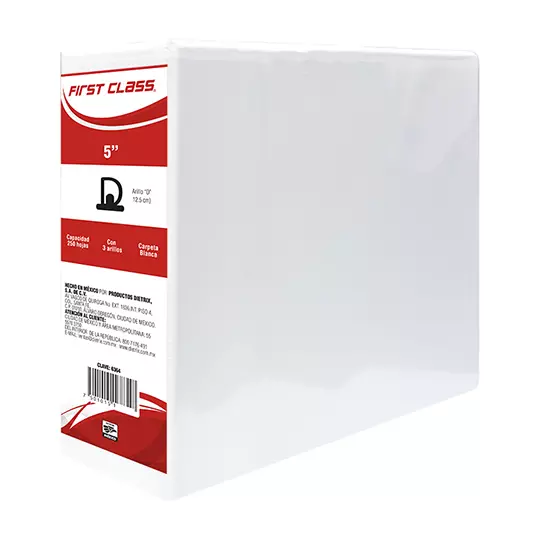 Carpeta de vinil carta DIETRIX 5 pulgadas herraje D color blanca con ventana