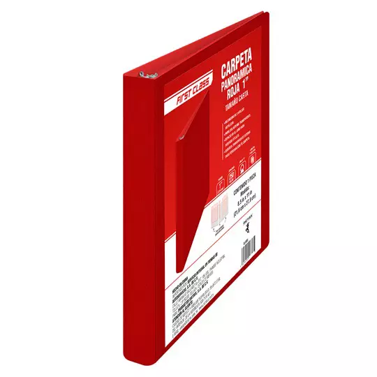 Carpeta vinil carta first class con ventana 1 pulgada arillo tipo "o" rojo