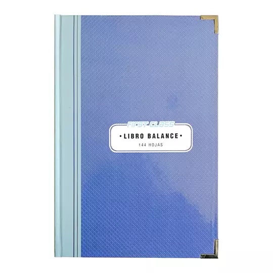 Libro balance frances 144 hojas First Class color azul 24.3 x 34.6 cm