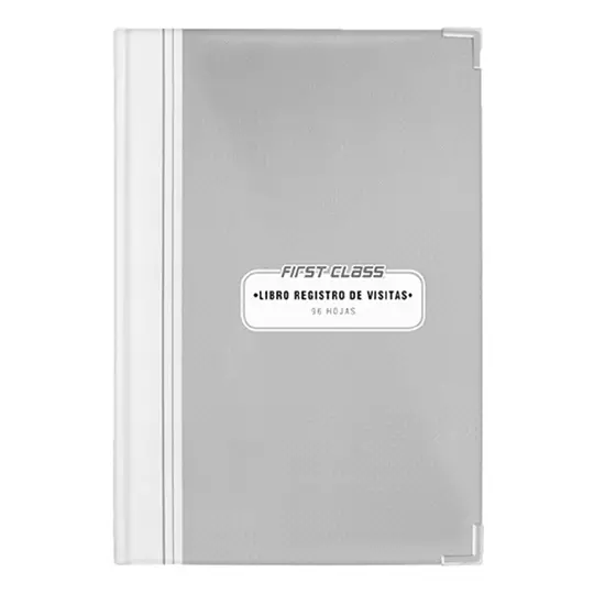 Libro registro de visitas frances 96 hojas First Class color gris 24.3 x 34.6 cm