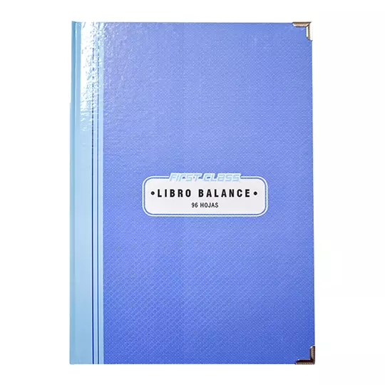 Libro balance frances 96 hojas First Class color azul 24.3 x 34.6 cm