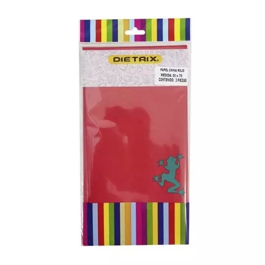 PAPEL CHINA DIETRIX 50 X 70 CM COLOR ROJO 3 PIEZAS