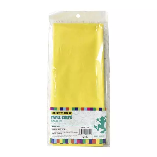 PAPEL CREPE DIETRIX 190 X 50 CM COLOR CANARIO 1 PIEZA