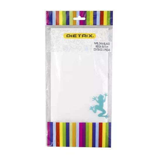 PAPEL CHINA DIETRIX 50  X 70 CM COLOR BLANCO 3 PIEZAS