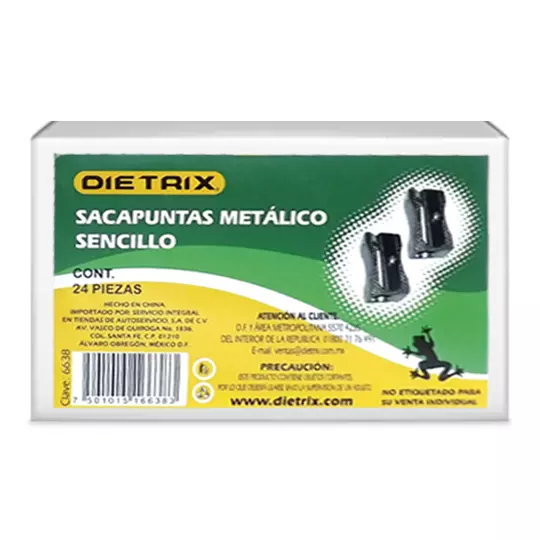 Sacapuntas metálico sencillo Dietrix 24 piezas