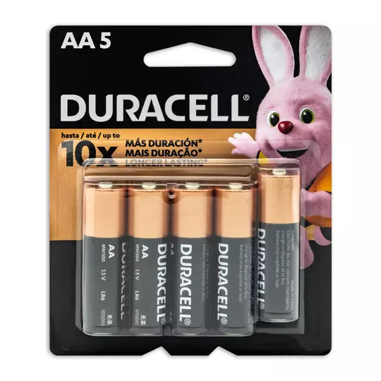 Pila alcalina Duracell AA blíster 4 + 1