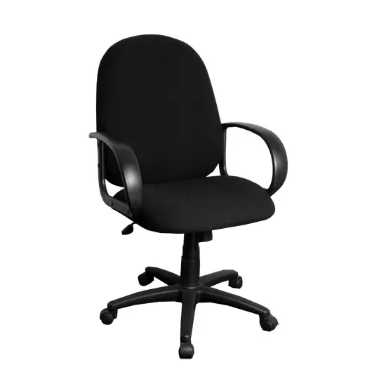 Silla Ejecutiva  Ergo, respaldo alto base de 5 puntas tapiz en tela color negro
