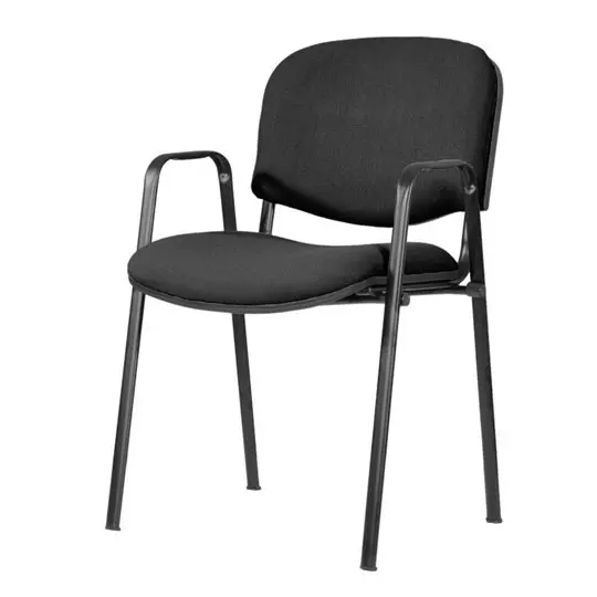 Silla fija ERGO mod. 1626 con descansa brazos respaldo y asiento color negro