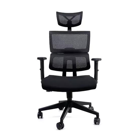 Silla directiva ERGO mod. Parma C con descansa brazos y cabecera color negro