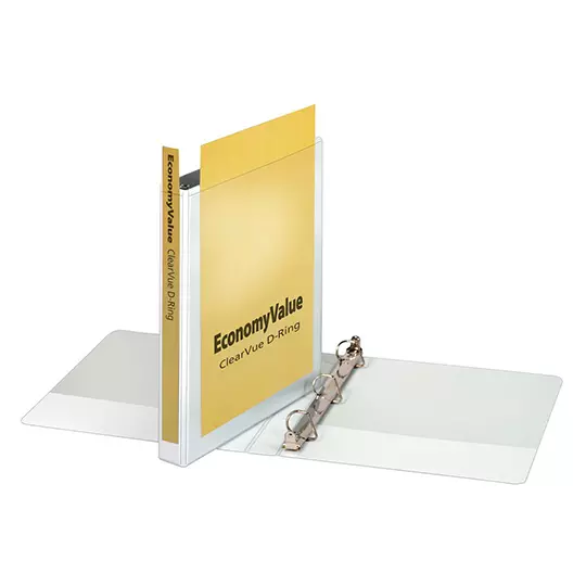 Carpeta panorámica económica Cardinal carta blanca herraje de 1 pulgada "D"