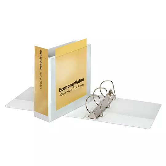 Carpeta panorámica económica Cardinal carta blanca herraje de 4 pulgadas "D"