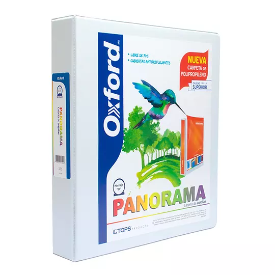 Carpeta panorámica Oxford carta blanca herraje de 1/2 pulgada "O"