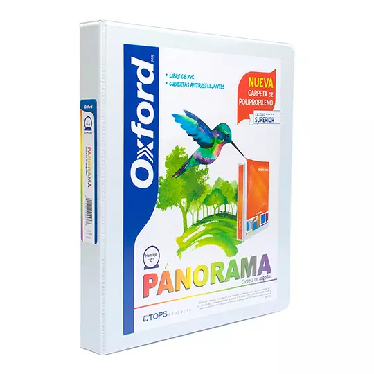 Carpeta panorámica Oxford carta blanca herraje de 1 pulgada "O"