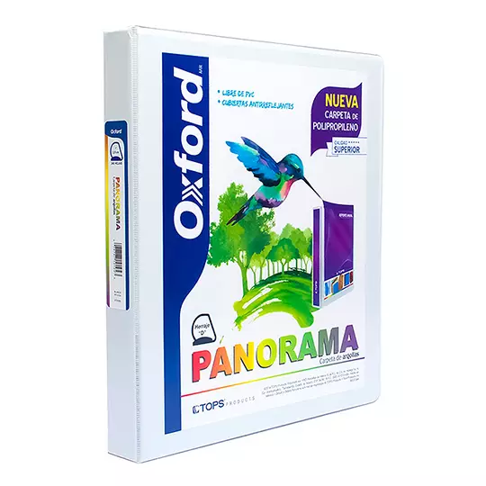 Carpeta panorámica Oxford carta blanca herraje de 1 pulgada "D"