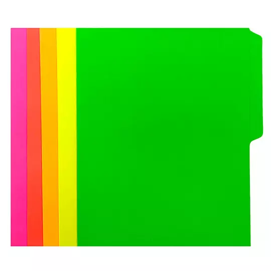 Folder de color Pendaflex carta color surtido neón ceja 1/2 caja con 25 pzas