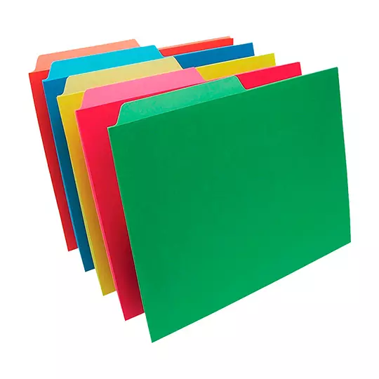 Folder de color Pendaflex carta color surtido intenso ceja 1/2 caja con 50 pzas