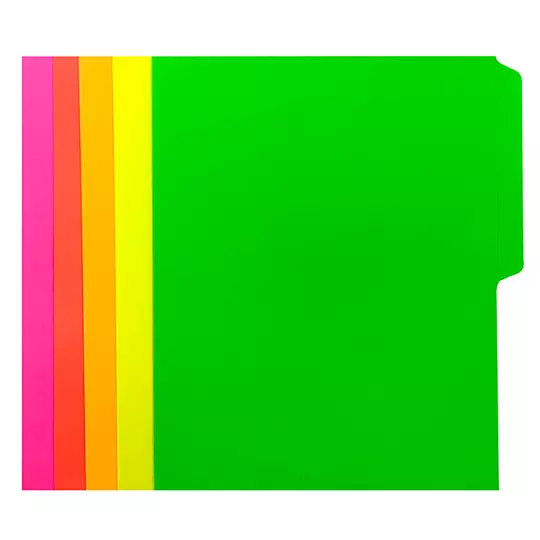 Folder de color Pendaflex carta color surtido neón ceja 1/2 caja con 50 pzas