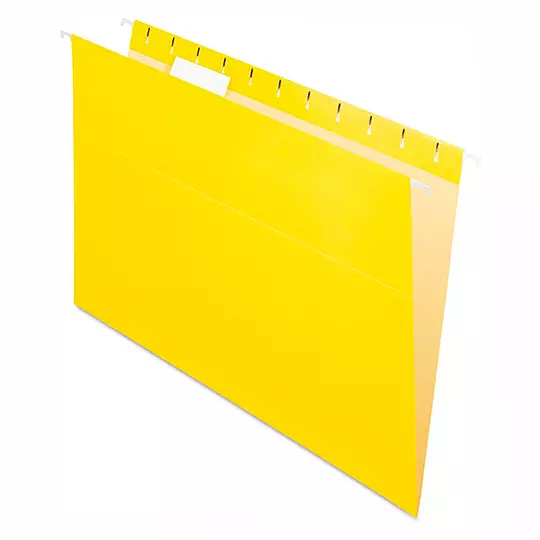 Folder colgante Pendaflex oficio colo amarillo caja con 25 pzas