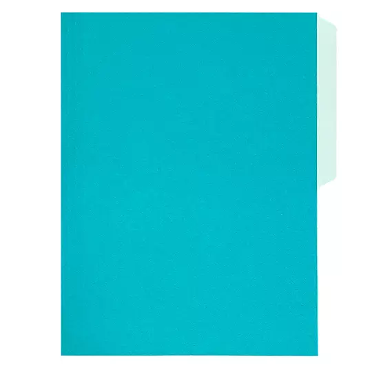 Folder de color Pendaflex carta color aqua ceja 1/2 caja con 50 pzas