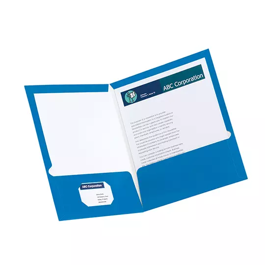 Folder showfolio laminado Oxford carta color azul caja con 25 pzas
