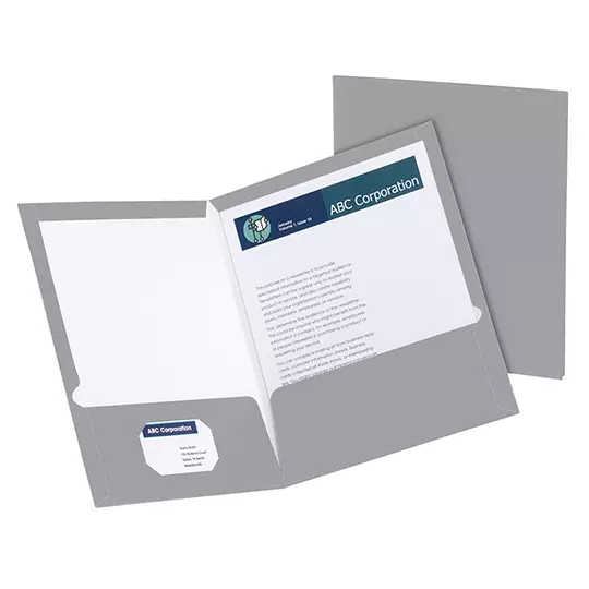 Folder showfolio laminado Oxford carta color gris caja con 25 pzas