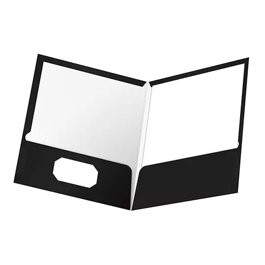 Folder showfolio laminado Oxford carta color negro caja con 25 pzas