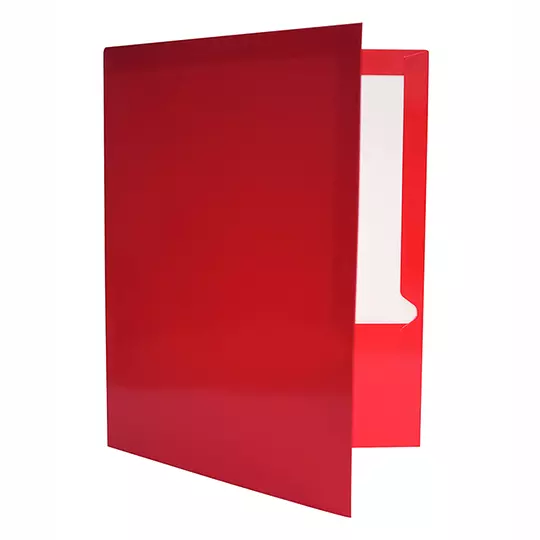 Folder showfolio laminado Oxford carta color rojo caja con 25 pzas