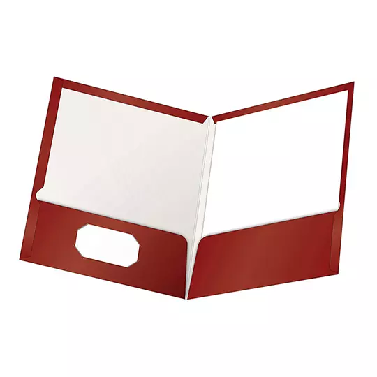 Folder showfolio laminado Oxford carta color carmesí caja con 25 pzas
