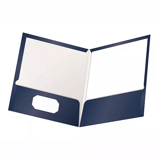 Folder showfolio laminado Oxford carta color azul marino caja con 25 pzas