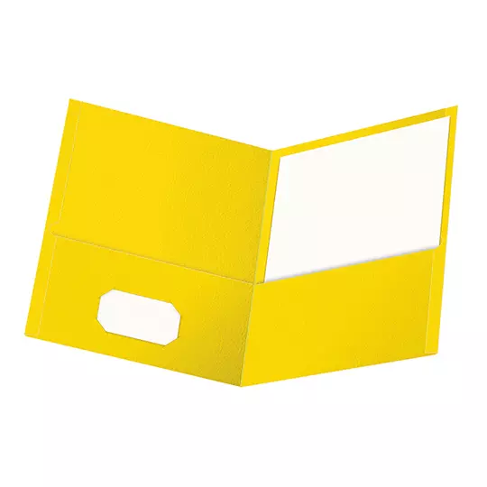 Folder con doble solapa Oxford carta color amarillo caja con 25 pzas