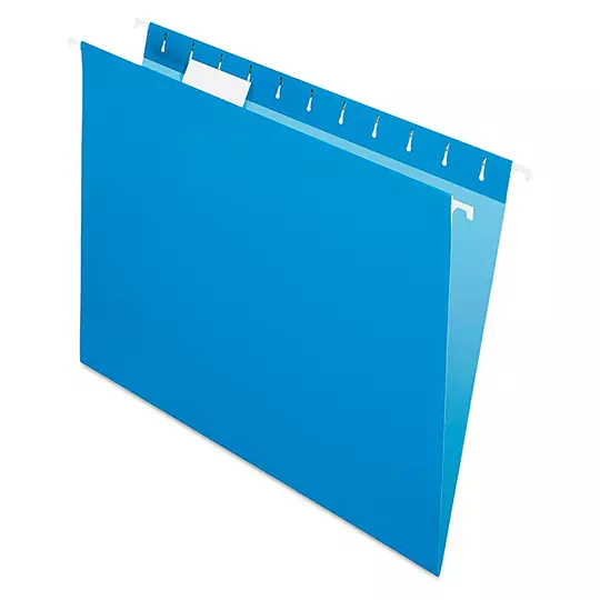 Folder colgante Pendaflex carta color azul claro caja con 25 pzas