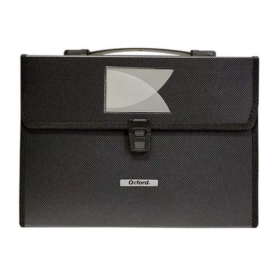 Archivo expandible Oxford carta color negro con cierre de broche