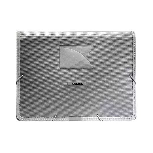 Cartera expandible Oxford carta color gris