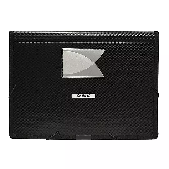 LM-Cartera expandible Oxford carta color negro