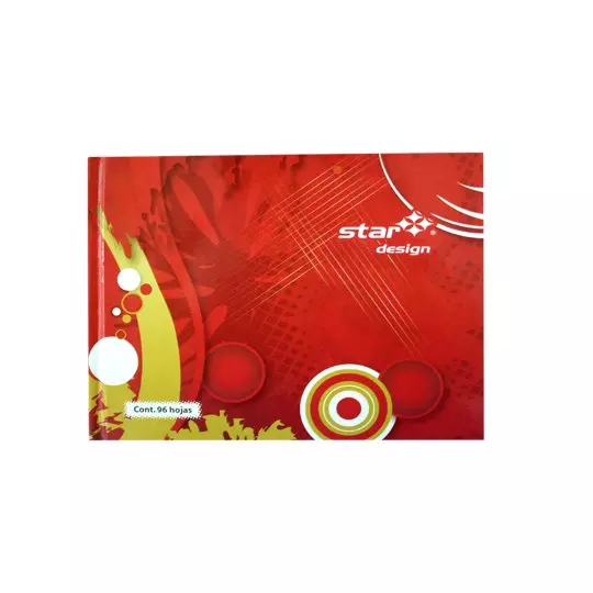 Libreta 1/4 Estrella forma italiana, pasta dura, raya 96 hojas