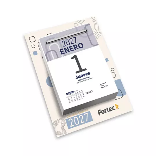 Calendario Exfoliador Fortec 2027 de 9.5x 13.5 cm